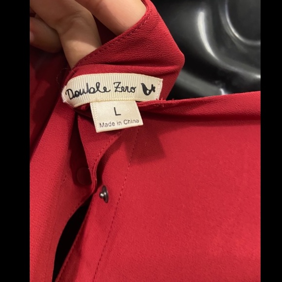 Blouse shirt tunic tee top t red fashion studs buttons high low - Picture 5 of 8